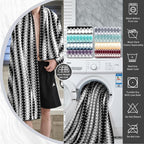 8 Piece Bathroom Towel Set Black White|2 Oversized Large Bath Towels Sheet - Image 4