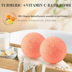 Bath Bombs Salt Balls, Turmeric Lemon Vitamin C Lemon Extract Essential Oils - Image 2