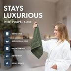 White Classic Luxury Forest Green Hand Towels - Image 5