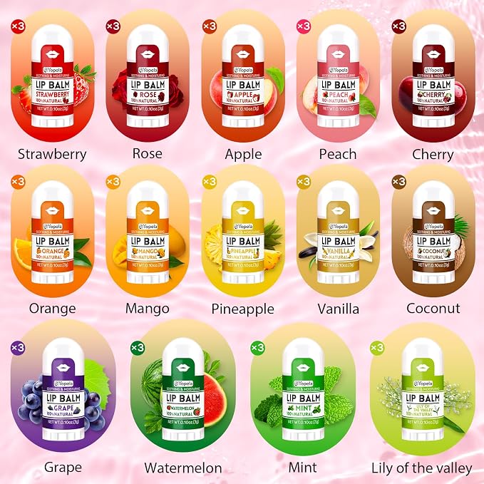 Yopela Mini Lip Balm Bulk 42 Pack, Natural Lip Balms - Image 2