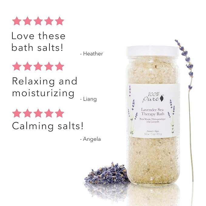 100% PURE Lavender Sea Therapy Bath Soak, Bath Salts - Image 8