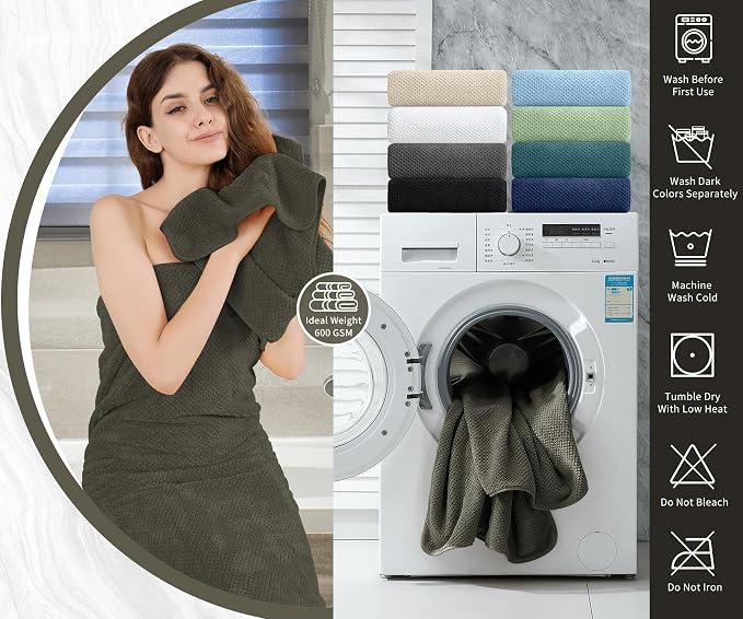 Extra Large Bath Towel Set of 4, Oversized Bath Sheet Super Soft Highly - Image 5