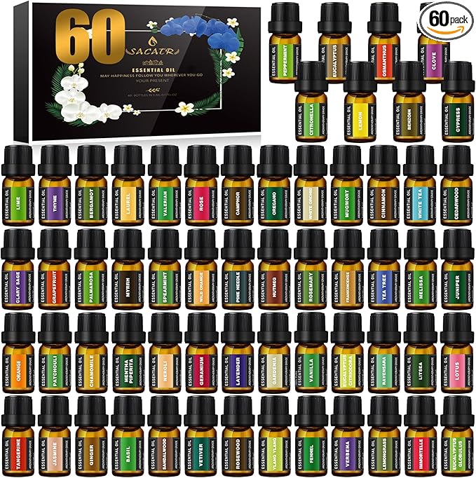 SACATR 60 Bottles Premium Essential Oils Set by SACATR