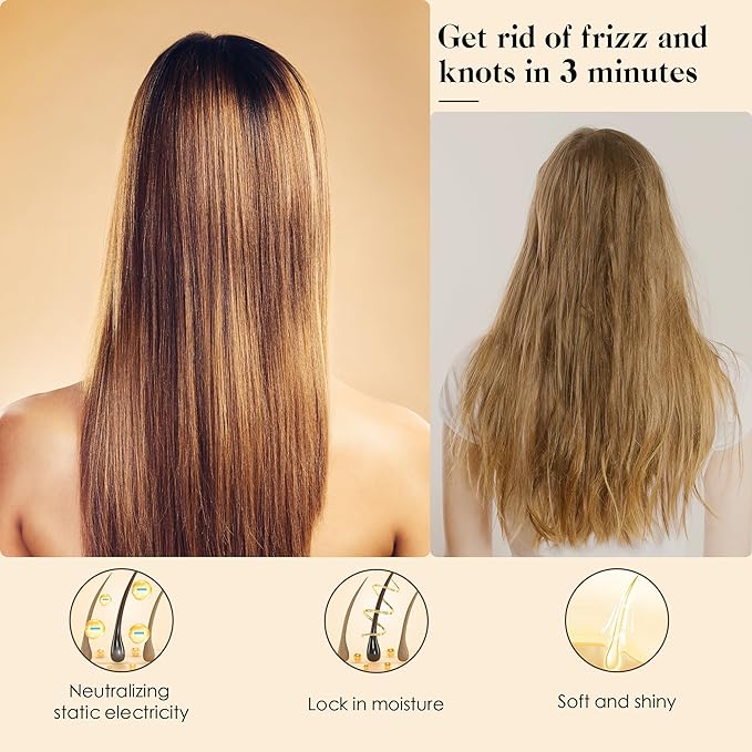 GAINWELL Bamboo Hair Brush for Hair Growth, Natural Bamboo Bristles Detangling - Image 5