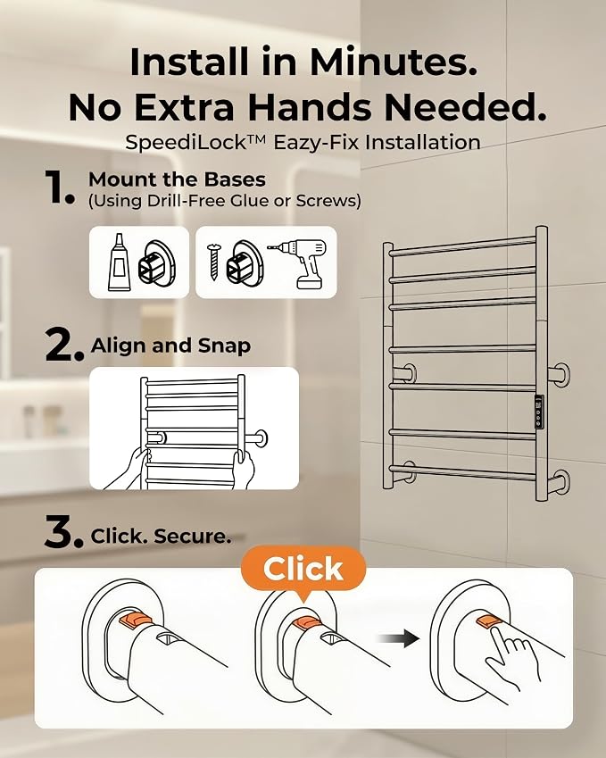 Foldable Heated Towel Rack, Smart Dual-Zone App & Voice Control Electric Towel - Image 6