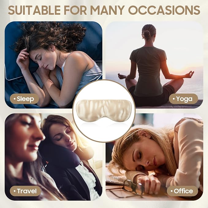 Sleep Mask 100% Mulberry Silk for Light Blocking, ZOESMIEN Eye Mask for Women - Image 4