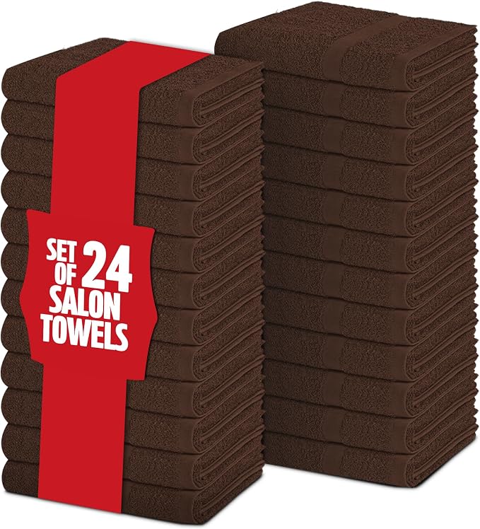 Pearl Linens Pack of 24 100% Cotton Hand Towels, Salon Towels - Image 5