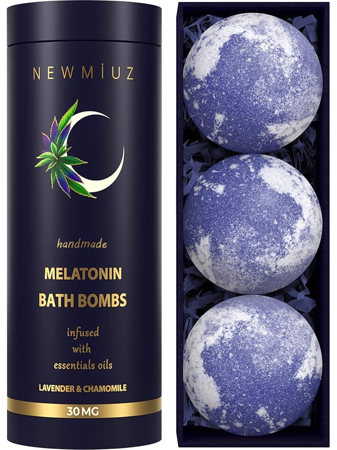 Sleep Well Bubble Bath Bombs Melatonin Infused Lavender Chamomile Essential by NewMiuz