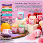 6 Pack Bath Salt KIT for Soaking Himalayan Pink Salt Lavender Orange Rose Pink - Image 6