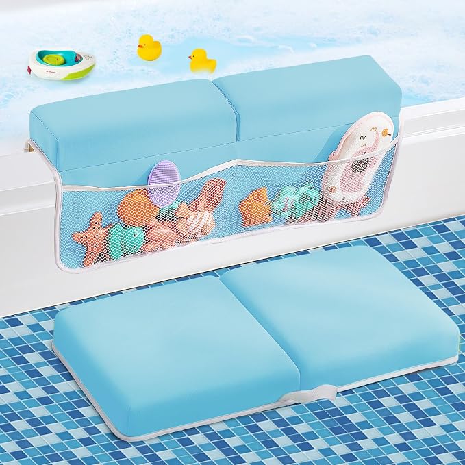 Baby Bath Kneeler and Elbow Rest Pad Set, Thick Soft Quick Dry Bathtub Mat by ILPEOD