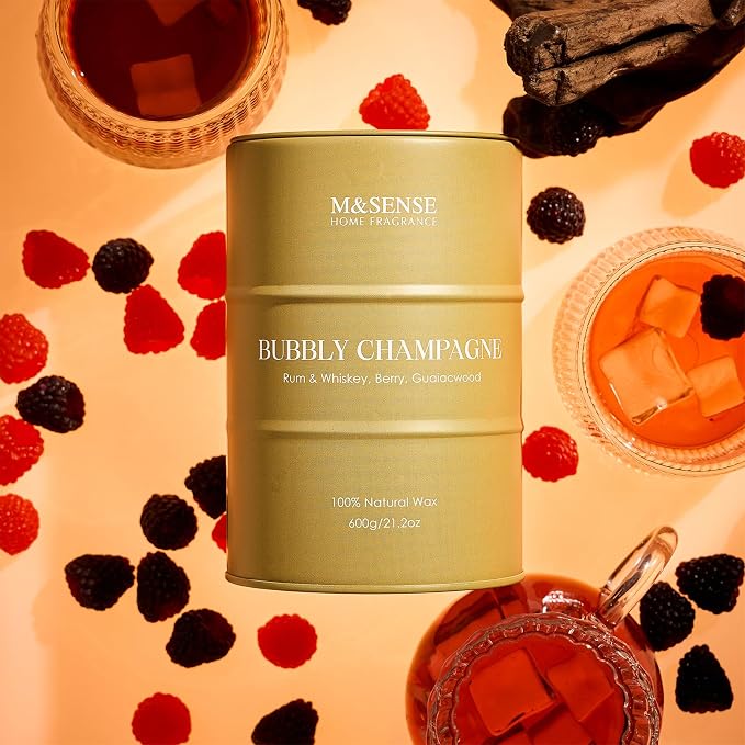 M&SENSE Bubbly Champagne Large Candles - Image 2