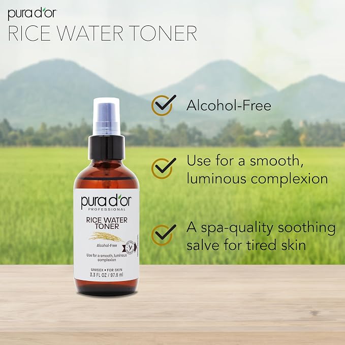 PURA D'OR 3.3 Oz Rice Water Facial Toner - Image 3