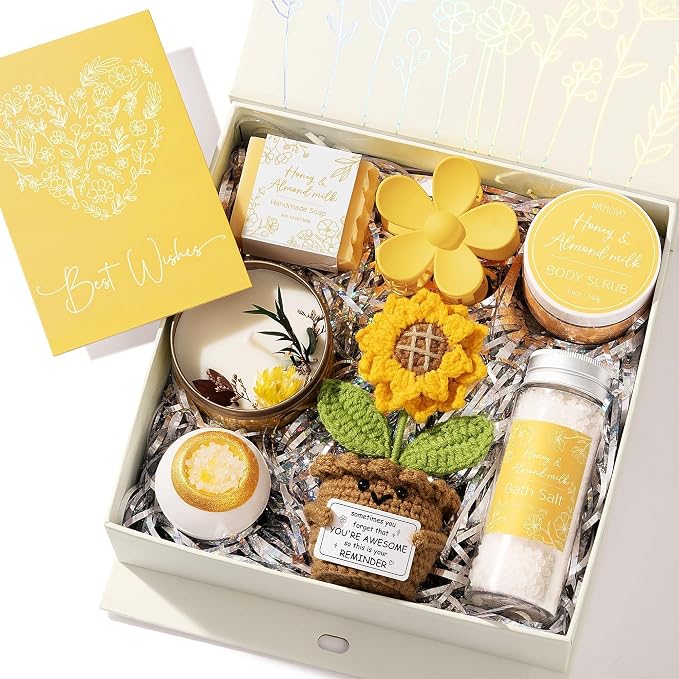 Spa Gifts for Women Bath Gift Set, Honey & Almond Milk Spa Gift Baskets Home by MAYICIVO