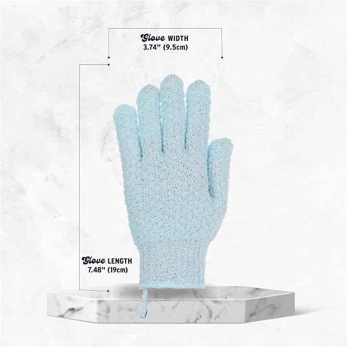 4 Pairs Exfoliating Gloves, 100% Nylon, Dual Texture Body Scrub - Image 2