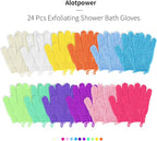 Alotpower 24 Pieces Exfoliating Bath Gloves, Made of 100% Nylon, 12 Colors - Image 8