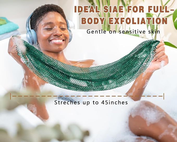 2 Pack African Net Sponge Exfoliating Body Scrubber Bath Sponge - Image 2