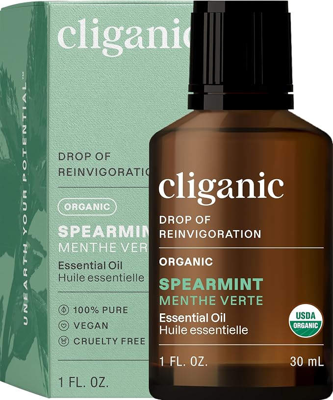 Cliganic Organic Spearmint Essential Oil, 1oz by Cliganic