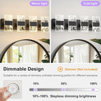 Modern LED Bathroom Light Fixtures Dimmable 4-Light Black Vanity Light - Image 4