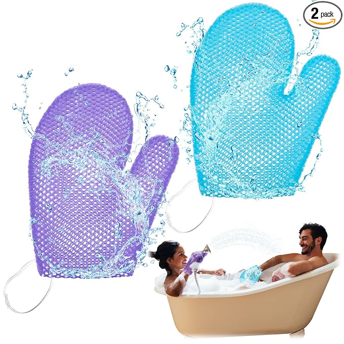Karenhi 2 Pcs Honeycomb Exfoliating Glove Bath Mitt Body Spa Scrubber, by Karenhi