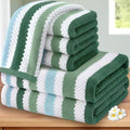 Green and White Towels by VOOVAMOVAS