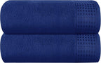 GLAMBURG 100% Cotton Oversized 2 Pack Bath Sheets 35x70, Ultra Soft Highly by GLAMBURG