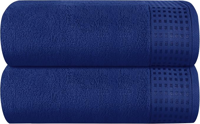 GLAMBURG 100% Cotton Oversized 2 Pack Bath Sheets 35x70, Ultra Soft Highly by GLAMBURG