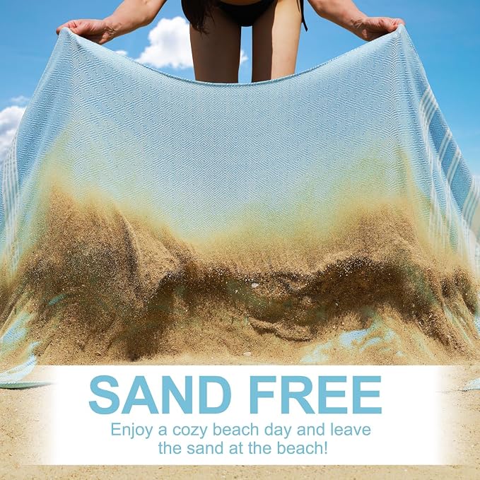 Genovega 6 Oversized Turkish Beach Bath Towel Set Bulk 74"x38" Extra Large Sand - Image 3