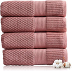 NY Loft 100% Cotton Bath Towel 4 Pack | Super Soft & Absorbent Quick-Dry Bath - Image 9