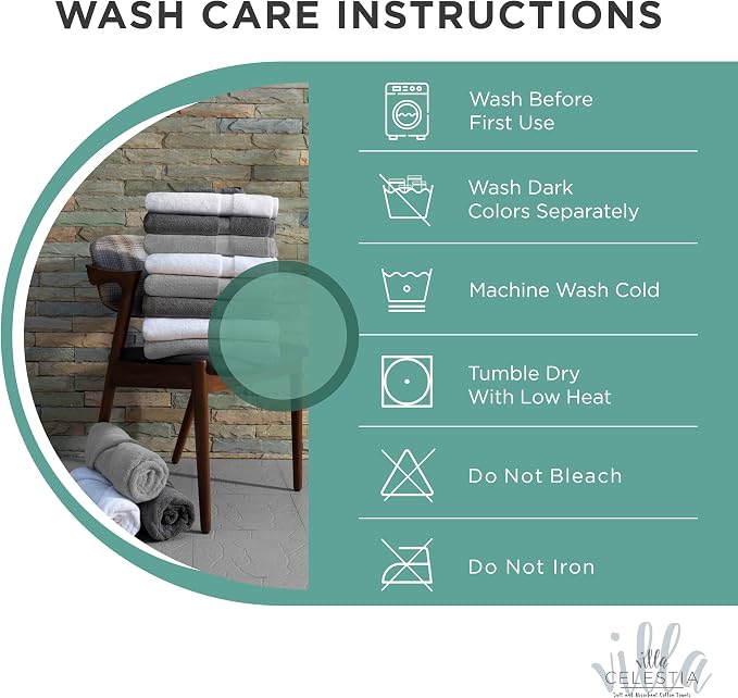 100% Cotton Wash Cloth for face & Body Set of 6, Sustainable, Highly Absorbent - Image 5