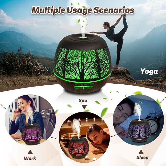 Roonbo Diffusers for Essential Oils Large Room 400ml, Essential Oil Diffuser - Image 6