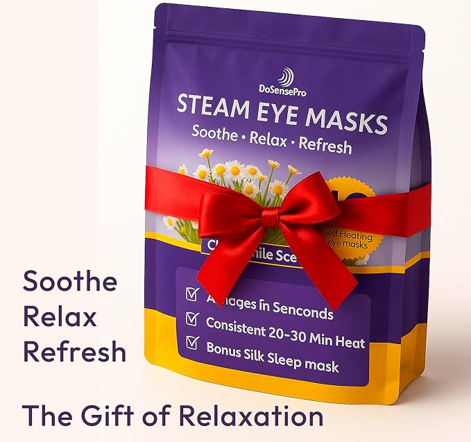 Steam Eye Mask - 16 Pack Chamomile Self-Heating Warm Compress - Image 9