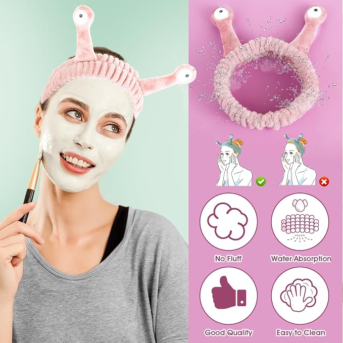 WLLHYF Spa Headband Facial Makeup Head Band Microfiber Soft Coral Fleece Head - Image 5