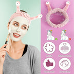 WLLHYF Spa Headband Facial Makeup Head Band Microfiber Soft Coral Fleece Head - Image 5