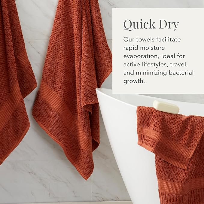 NY Loft 100% Cotton Towel Set 6 Piece Towel Set | Super Soft & Absorbent - Image 3