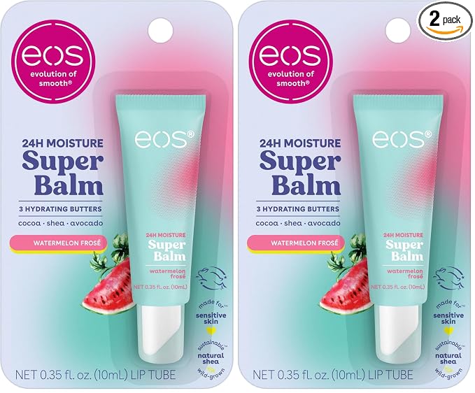 eos Lip Balm, 24H Moisture, Super Balm, Sensitive Skin | Watermelon Frosé | Lip by eosproducts