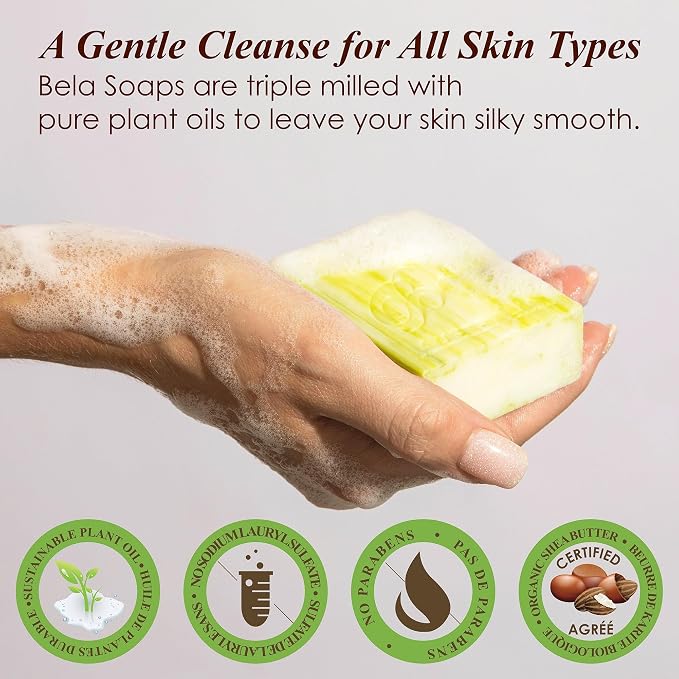 BELA Soap Variety Pack 3.3 OZ, Long Lasting, French Triple Milled Bar Soap - Image 3