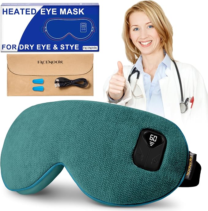 FACEMOON Heated Eye Mask for Dry Eyes: Electric Warm Compress for Blepharitis by FACEMOON