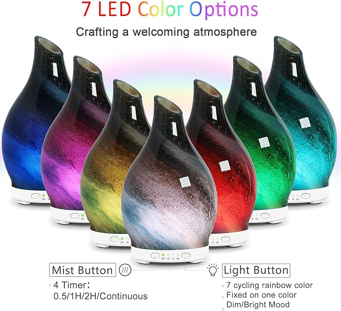 Essential Oil Diffuser 150ML Glass Aromatherapy Diffuser - Image 2