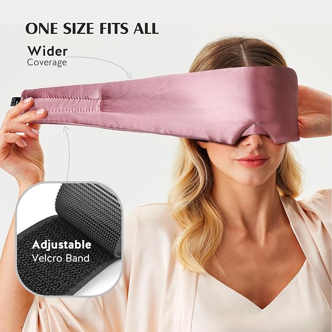 YFONG 100% Mulberry Silk Sleep Mask, Total Blackout Silk Eye Mask - Image 5