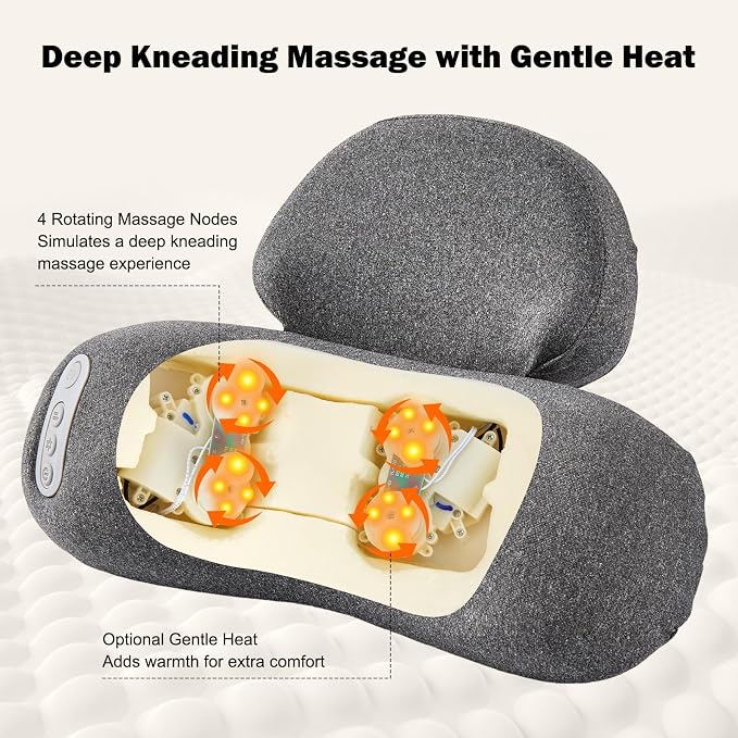 3-in-1 Neck Massager with Heat, Portable Cordless Neck Massager - Image 2