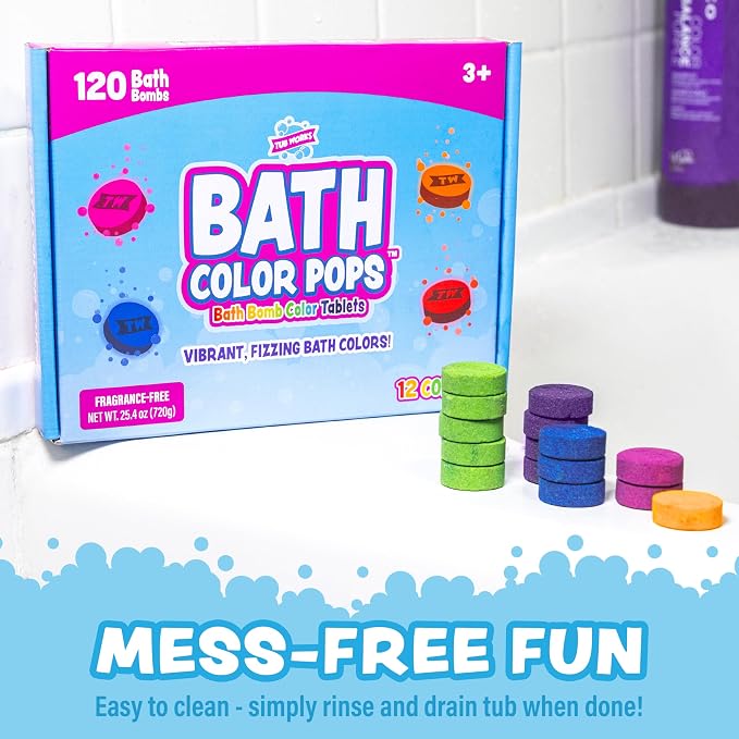Tub Works® Bath Color Pops™ Moisturizing Kids Bath Bombs, Vibrant Water Color - Image 8