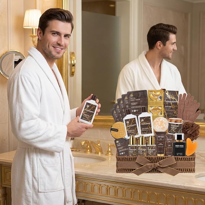 Sandalwood 32 Pcs Bath & Body Gift Basket - Image 4