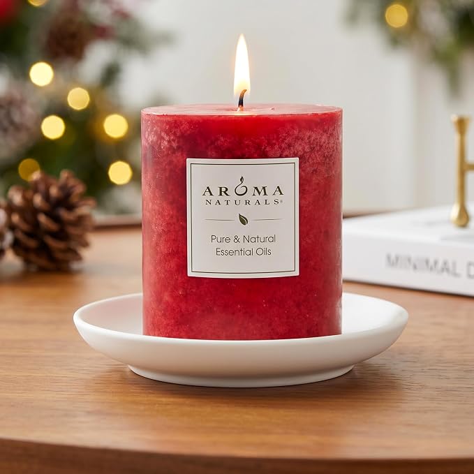 Aroma Naturals Holiday Orange, Clove and Cinnamon Essential Oil Scented Pillar - Image 7