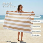 Premium Velour Cabana Beach Towel 4 Pack, 30” x 60” Soft Plush Cotton Pool Towel - Image 3