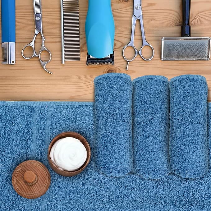24 Pack Navy Blue Hand Towel 100% Cotton Spa Towel – 16x26 inches Highly - Image 4