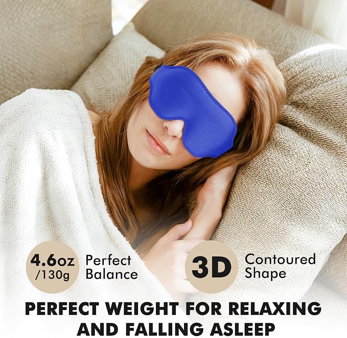 Sleep Eye Mask for Men Women, Weighted Sleeping Mask for Side Sleeper, Travel - Image 2
