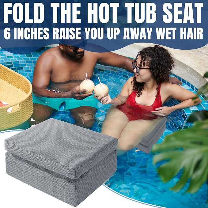 MABOZOO Foldable Hot Tub Booster Seat, Adjuatable 2 Heights Extra Thick Hot Tub - Image 6