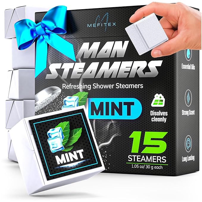 Shower Steamers for Men 15 Pack Menthol Aromatherapy Shower Steamers, Strong by Mefitex