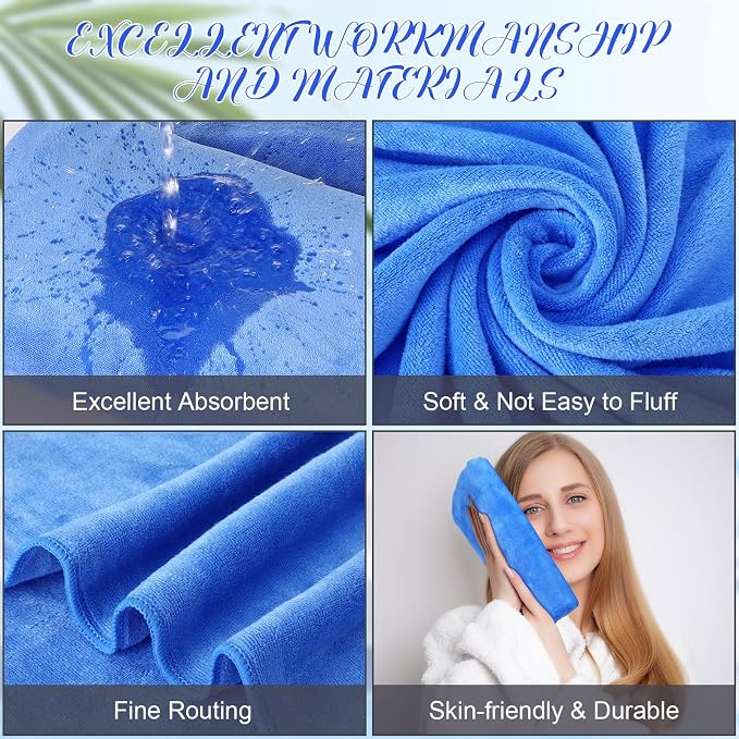SmoothNovelty 16 Pack Microfiber Bath Towels Bulk 27'' x 60'' Oversized Beach - Image 3