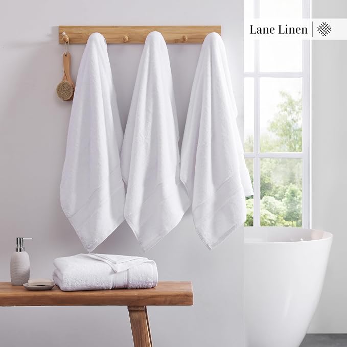 LANE LINEN 100% Cotton 4 Pack Bath Towels - Image 3